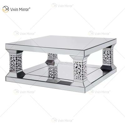 China Wall Mirror Side Table Silver Crystal Coffee Table Sets (Size) High Quality Suit Brown 2 Colors Adjustable Acrylic Silver Wall Decor Large for sale