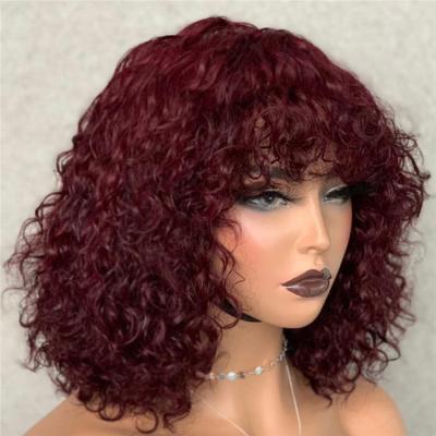 China Wholesale Curly Hot Beauty Hair Wig With Bang Brazilian Raw Virgin Hair WeAVONS And Wigs Seller for sale