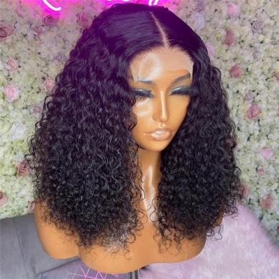 China Hot Beauty Curly Lace Frontal Wig Pre Plucked Water Curly Brazilian Cuticle Aligned Hair 13x4 Lace Front Wigs For Black Women for sale