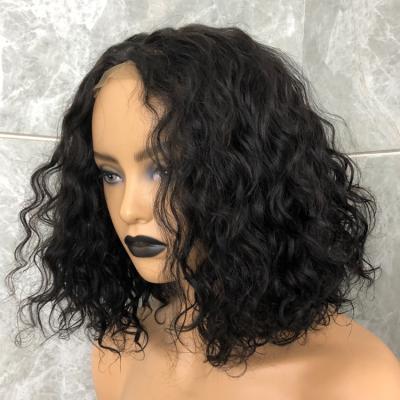 China New Deep Curly Virgin Human Hair Wholesale Hot Deep Wave Beauty Funmi Deep Curly Peruvian Lace Front Wigs Half Wigs For Black Women for sale