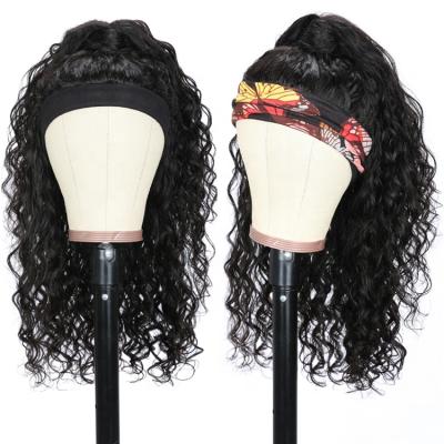 China Wholesale Water Wave Water Wave Headband Wig Hair For Black Women, Raw Virgin Hair Headband Wigs for sale