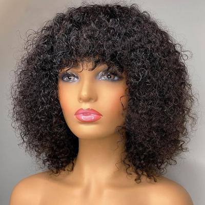 China Cheap Wholesale Curly Virgin Human Hair Wigs Peruvian Haircut Wigs For Black Women Curly Weaves And Wigs for sale