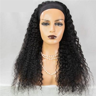 China Wholesale Deep Wave Headband Wigs Deep Curl Virgin Hair Bob Headband Wig Human Hair Lace Up Non Lace Wigs for sale