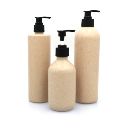 China Eco-friendly Biodegradable Recycable 250ml 300ml 400ml 500ml Straw Shampoo And Body Wash Bottle for sale