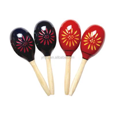 China Cartoon Toy Wholesale Custom Wooden Toy Musical Instrument Maracas Toys for sale