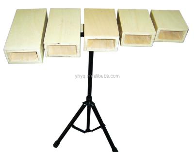 China Wood (Sate & ) non-toxic professional wooden 5keys tone block with stand, tone block musical instrument for sale