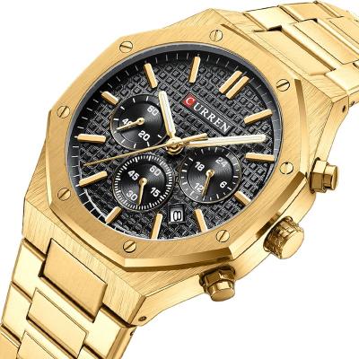 China CURREN Chronograph Mens Wristwatches Relojes hombres Waterproof Stainless Steel Strap Chronograph Male Watches Sports Luminous Mens Watch for sale