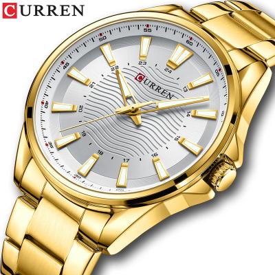 China CURREN Waterproof Watches Simple Men's Watch 8424 Stainless Steel Quartz Top Male Wristwatches Fashion With Waterproof Luminous Hands for sale