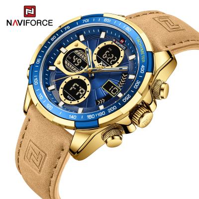 China NAVIFORCE Chronograph Men Watch 9197 Modes Multifunction Clock Dual Display Male Quartz Watches LED Digital Luminous Man Wristwatches for sale