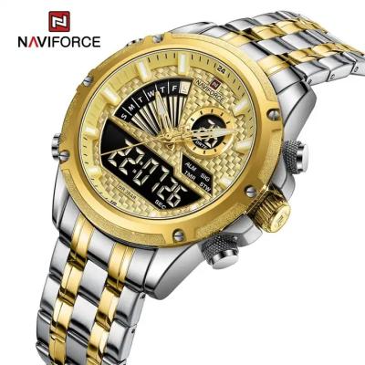 China NAVIFORCE Chronograph Watch Men Fashion Sports LED Digital Luminous Clock Watches Waterproof Male Wristwatch Men Stainless Steel Quartz for sale