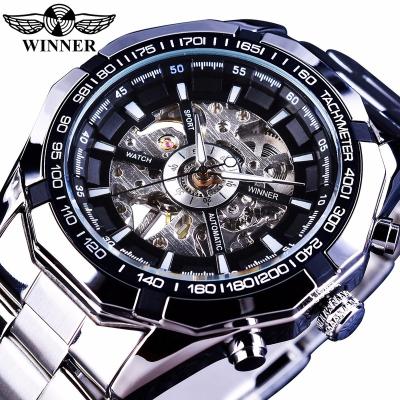 China Luxury Waterproof Brand Designer Stainless Steel Skeleton Sports Winner Watch Men Luxury Automatic Casual Mechanical Wristwatch Top Watch for sale