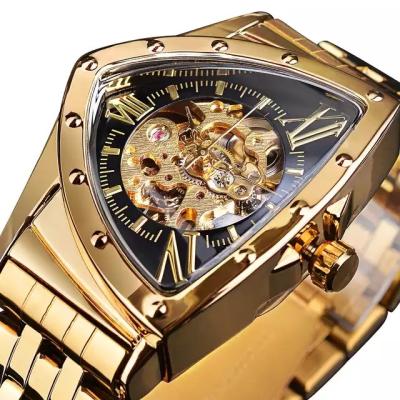 China Forsining Skeleton Men's Steampunk Triangle Irregular Cl Watches Waterproof Mechanical Mens Wristwatches Stainless Steel Automatic Man Watch for sale