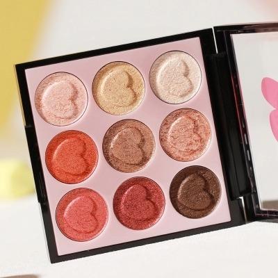 China Waterproof 9 colors cosmetics beautiful makeup maquiagem woman eyeshadow palette for sale