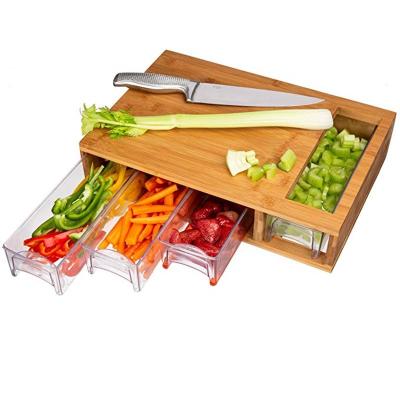 China Sustainable Bamboo Charcuterie Tray Amazon Wholesale Cutout Best Selling Serving Tray Cheese Board With Drawers for sale