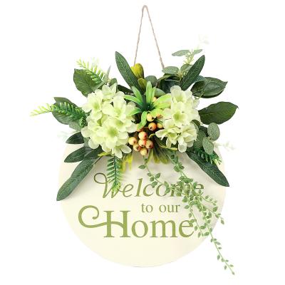 China As Shown Wholesale Natural Unique Christmas Home Wall Decorative Flower Porch Decor For Front Door Wreaths Welcome Sign for sale