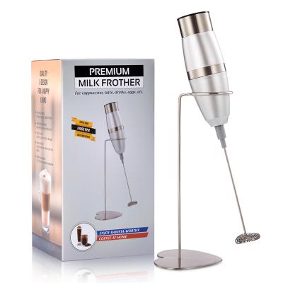 China Sustainable Milk Frother Machine Electric Milk Foamed Coffee Handheld Milk Frother Stainless Steel for sale