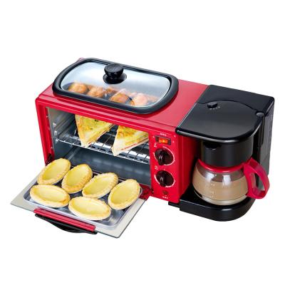 China Household 3 In One Breakfast Makers Machine Electric Breakfast Maker With Coffee Pot Frying Pan And Toast Oven for sale