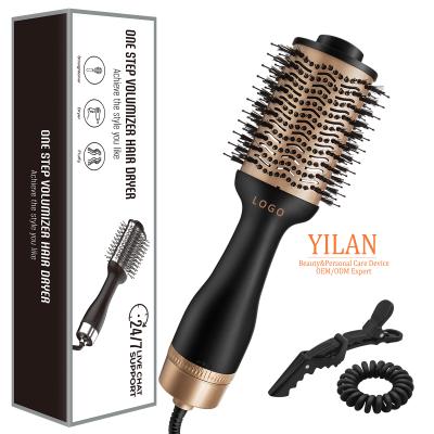 China Settings Adjustable Salon Heat Home Use Hair Dryer Brush Blow In One Platinum Electric Ceramic Korean Professional Hair Iron Hair Straightening Curling for sale