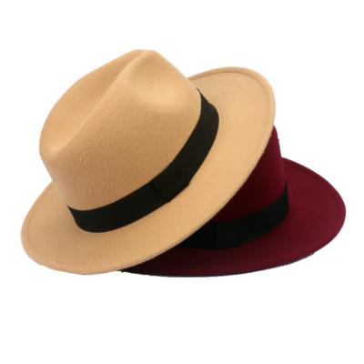 China Outdoor Summer Men Women Character Vintage Panama Wide Brim Ruled Fedora Hats Covers Decorative Band Fedora Hat for sale