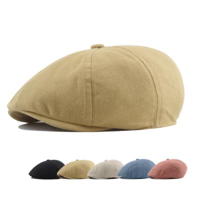 China Cheap Character Wholesale Autumn Winter Women Octagonal Flat Top Baret Newsboy Hat Checked Beret Painter Hats for sale