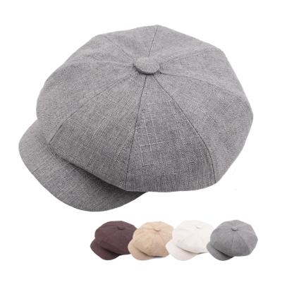 China Wholesale Autumn Plaid Winter Flat Checked Octagonal Painter Hat For Women Beret Hat Newsboy Beret Cheap for sale