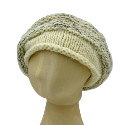 China New Character Style Ladies Winter Warm Pompom Knitted Beanie Hat Fancy Knitted Beret Hats for sale