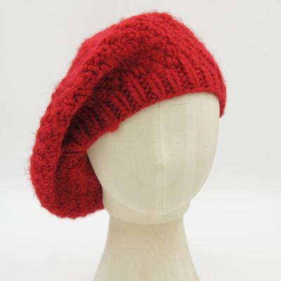 China New Style Character Winter Lady Fancy Knitted Custom Warm Beret Hats for sale