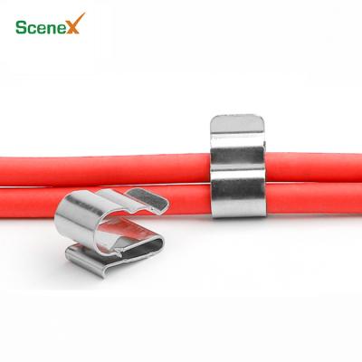 China Hot-sale 2x4mmsq SUS304 Solar Cable Clips for PV Cable Management Metal Edge Clips ING-SCC-4S/2 for sale