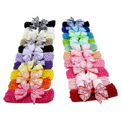 China Cute Decorations New Style Printed Swallowtail Bow Knitted Hair Band Hair Band For Kids for sale