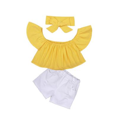 China New Arrivals Anti-Shrink Free Shipping Summer Baby Clothes 2pcs Soft Material Set for sale