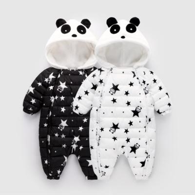 China Hotsale Panda Design Baby Winter Romper Newborn Baby Rompers Kids Winter Overalls Winter Outdoor Jacket For Girl And Boy for sale