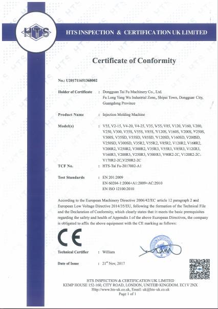 CE - Dongguan Taifu Machinery Co., Ltd.