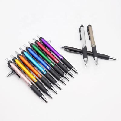 China Promotional Plastic Custom Tip Pen Logo Luxury Painted Barrel Pen Classic Design Metallic Colored for sale