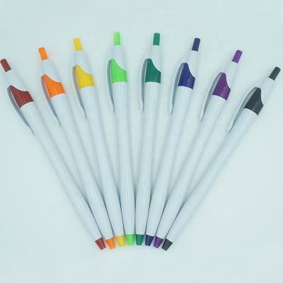 China Normal Wholesale Cheap Custom Branded Logo Solid White Empty Plastic Ball Pens for sale