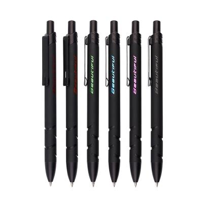 China Normal Promotional Luxury Custom Engraving Logo Metal Ballpoint Pen Rubberized Black Ballpoint Pen for sale