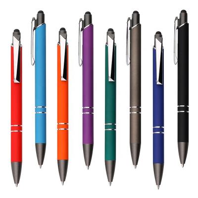 China Normal luxury custom logo rubber finish metal ball stylus pen slim touch smart pen for mobile phone for sale