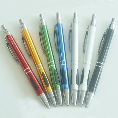 China Normal Hot Selling Custom Engrave Logo Metal Ball Pen Promotional Gift Metal Advertising Pen With Rubber Grip for sale