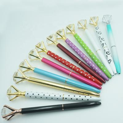 China Custom Logo Full Size Diamond Metal Hot Selling Crystal Ball Pen For Advertising Gift for sale