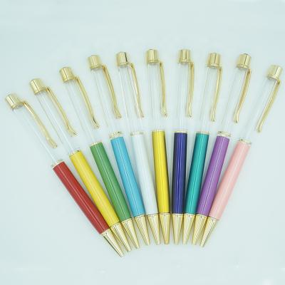 China DIY Normal Colored Empty Tube Glitter Metal Floating Ball Pen With Custom Logo for sale