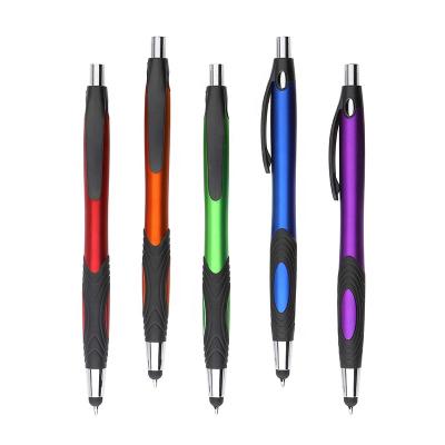 China Full size promotional touch screen pen advertising stylus ballpoint pen with click logo customized printed ballpoint pen for sale