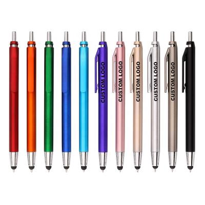 China Normal 2 in 1 Promotional Thin Soft Touch Stylus Capacitive Advertising Ball Pen with Custom Logo for sale