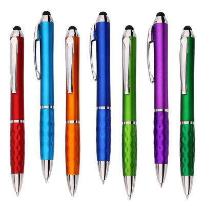 China Advertising Pen High Quality Colored Painted Promotional Stylus Ball Pens With Logo Gift Capacitive Printed for sale