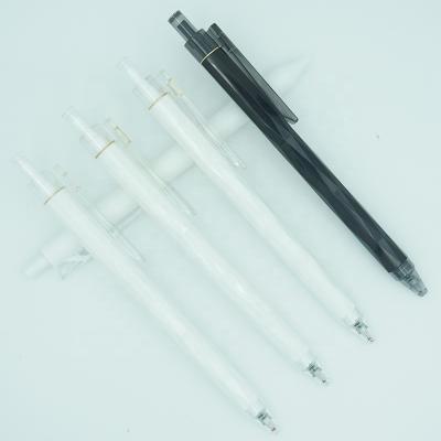 China Promotional Barrel Pen High Quality Solid White with Diamond Cut Pattern Translucent Clip and Tip Gel Ink Pen for sale