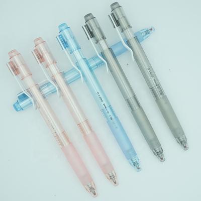 China Pen 2021 Promotional Design Translucent Colorful Barrel And Rubber Grip With White Metal Clip New Gel Ink Pens for sale