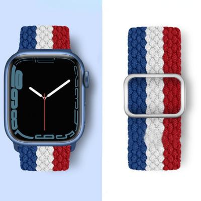 China Fashion Apple Watch Band Nylon Weave Fabric Elastic Woven Nylon Sport Apple Watch Strap se7 6 for sale