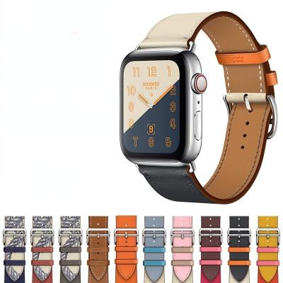 China Fanshion Apple Watch Strap Watch Band Genuine Leather Leather For Apple Watch Series 7 6 for sale