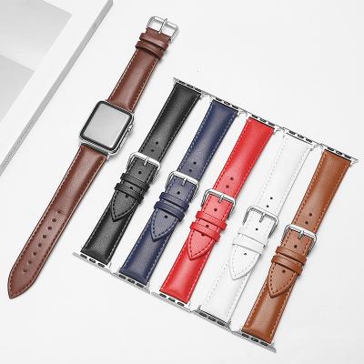 China 38MM 40MM 41mm 42MM 44MM 45mm 7 6 Watchband Apple Watch Band Genuine Leather Leather Series for sale