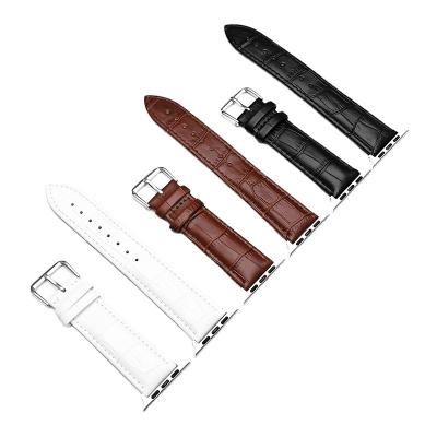 China Genuine Leather Leather Watch Band For iPhone iwatch Watch Series 7 6 Apple Watch 41mm 45mm Leather Strap for sale