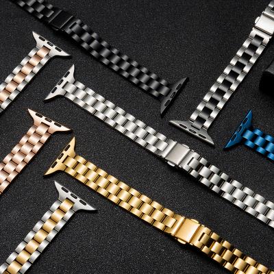 China Trendy Fashion Girl Buckle Business Luxury Watch Strap For iwatch Women Strap Stainless Apple Watch Band Lady for sale