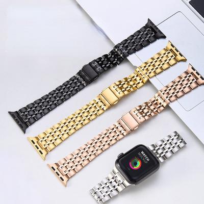 China Solid 304 Flexible Apple Watch Strap Business Stainless Steel Apple Watch Band Strap 41mm 45mm for sale